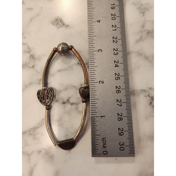 Vintage Copper & Silver Tone Heart Charm Bracelet - Picture 2 of 2
